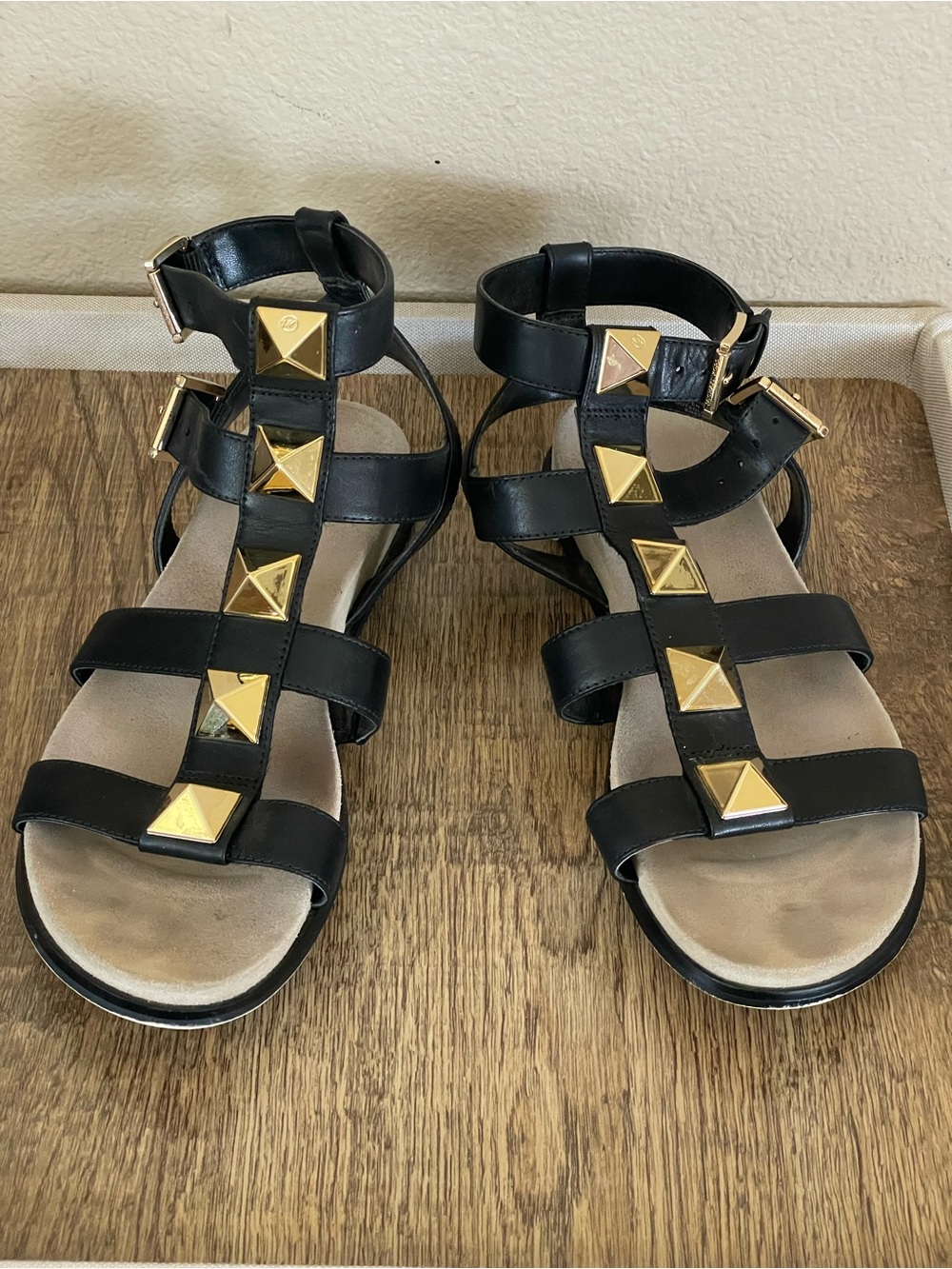 Michael Kors Gladiator Gold Studded Sandals - size 8M